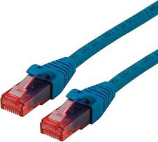ROLINE - Patch-Kabel - RJ-45 (M) bis RJ-45 (M) - 3 m - UTP - CAT 6 - halogenfrei, geformt, verseilt - Blau (21.15.2543)