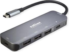 ROLINE USB 3.2 Gen 2 Hub, 5fach, Typ-C-Anschlusskabel (14.02.5048)