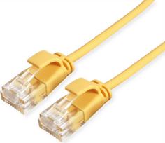 ROLINE Green - Patch-Kabel - RJ-45 (M) zu RJ-45 (M) - 30 cm - UTP - CAT 6a - halogenfrei, geformt, ohne Haken, verseilt - Gelb (21.44.3921)