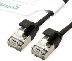 ROLINE GREEN U/FTP Patchkabel Kat.6A (Class EA), LSOH, slim, schwarz, 0,5 m (21.44.3352)