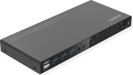 ROLINE KVM Switch 4fach USB+ HDMI 4K60+ 3xUSB Audio - KVM-Umschalter - 3-Port (14.01.3428)
