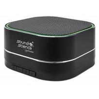 MANHATTAN Sound Science Metallic LED Bluetooth-Lautsprecher Bluetooth 5.0 Mikrofon Bedienelemente FM-Radio MicroSD-Slot schwarz