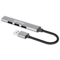 Manhattan 168427 Schnittstellen-Hub USB 3.2 Gen 1 (3.1 Gen 1) Type-A 5000Mbit/s Grau (168427)