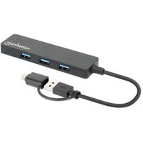 MANHATTAN 4-Port USB 3.0 Typ-C / Typ-A Kombi-Hub schwarz (180863)