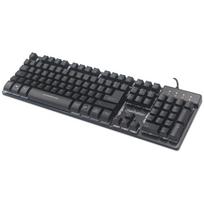 Manhattan Gaming USB Keyboard, Metal Base Edition, 12 Function Keys, Rainbow-LED Backlighting, 19 Anti-Ghost Key Caps, IPX4 (Splashproof) Rating, USB-A, Black, Retail Box (German layout) - Tastatur - hintergrundbeleuchtet - USB - QWERTZ - Schwarz - retail (178457)