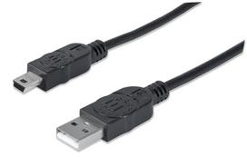 Manhattan - USB-Kabel - USB (M) bis Mini-USB, Typ B (M) - USB2.0 - 1,8m - Schwarz (333375)