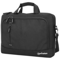 MANHATTAN Helsinki Notebooktasche 35,8cm 14.1 Schultergurt verstärkter Tragegriff Trolley-Gurt wasserfest recycelt schwarz (440363)