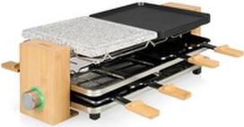 Princess Pure 8 Raclette Antihaftbeschichtung, 8 Pfännchen Schwarz, Stein, Bambus (01.162955.01.001)