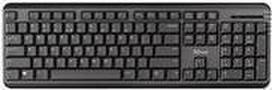Trust TK-350 Wireless Keyboard, Leise Tasten, DE-Layout Kabellose Verbindung mit einer Reichweite bis zu 10 Meter, Flüssigkeitsgeschütztes Design, Kab