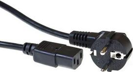 ACT Powercord mains connector CEE7/7 male (angled) - C13 black 5.00 m. Length: 5 m Powercord schuko-c13 bk 5.00m (AK5016)