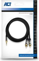 ACT 1.5 meter High Quality audio connection cable 1x 3.5mm stereo jack male - 2x RCA male (AC3605)