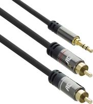ACT 5 meters High Quality audio connection cable 1x 3.5mm stereo jack male - 2x RCA male (AC3607)