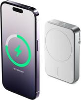 ALOGIC Matrix - Induktive Power Bank - 5000 mAh - 18 Watt - 12 A - Fast Charge (magnetisch, 24 pin USB-C) - auf Kabel: USB-C - weiß (MSPB5KWH)