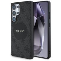 Guess 4G Apvalus Patches Klasikinis Logotipo MagSafe dėklas Samsung Galaxy S25 Ultra juodas