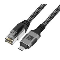 Techly ICOC U3C-RJ45-030 tinklo kabelis Sidabrinis, Juodas 3 m Cat6 F/UTP (FTP)