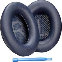 Riboto leidimo tamsiai mėlynos spalvos ausinių pagalvėlės, tinkančios "Bose QuietComfort 35" (QC35) ir "QuietComfort 35 II" (QC35 II) ausinėms Baltyminė oda | didelio tankio putos | padidintas patvarumas