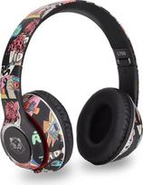 Žaidimų ausinės Belaidės HiFi stereofoninės "Bluetooth" ausinės su spalvotais LED žibintais Cool Colorful Graffiti Appearance Support BT Memory Card AUX Player for Smartphone Tablet Computer