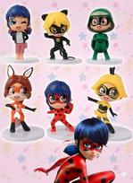 Set of figurines Ladybug and Cat Noir Miraculous LadyBug children's toys 9 cm 6 pcs 9 įvairiaspalvis