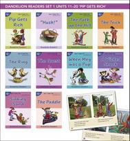 Phonic Books Dandelion Readers Set 1 Units 11-20 Pip Gets Rich (Two Letter Spellings sh, ch, th, ng, qu, wh, -ed, -ing, -le): Decodable Books for Beginner Readers Two Letter Spellings sh, ch, th, ng, qu, wh, -ed, -ing, -le