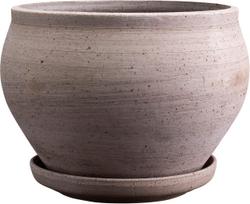 Bergs Potter Gėlių vazonas su lėkštele Delphi, 24 cm, pilkas