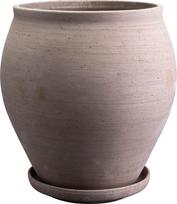 Bergs Potter Vazonas su lėkštele Delphi, 26 cm, pilkas