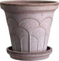 Bergs Potter Vazonas su padėklu Fleur, 16 cm, pilkas
