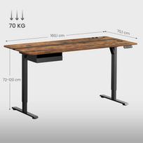 Reguliuojamo aukščio rašomasis stalas 160,1 × 70,1 x 72,1-120,1cm