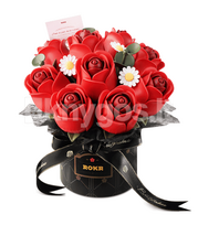Konstruktorius ROBOTIME „Red Rose Bouquet 3D“, 315 dalių, plastikinis