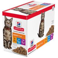 Hill's Science Plan susaugusioms katėms su vištiena, žuvimi, jautiena, 12x85 g