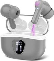 "Bluetooth" ausinės, belaidės "Bluetooth 5.4 In Ear", 4 ENC triukšmo slopinimo mikrofono ausinės, "HiFi Stereo Deep Bass", 40 val. veikimo laikas, LED ekranas, IP7 vandeniui atsparios ausinės, jutiklinis valdymas, pilka spalva