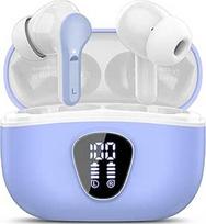 "Bluetooth" ausinės, belaidės "Bluetooth 5.4" ausinės, 4 ENC triukšmo slopinimo mikrofono ausinės, "HiFi Stereo Deep Bass", 40 val. veikimo laikas, IP7 vandeniui atsparios ausinės, jutiklinis valdymas, LED ekranas, violetinė/balta