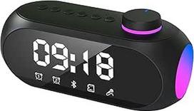 "Bluetooth" garsiakalbis su RGB šviesa ir dvigubu žadintuvu, daugiafunkcinė muzikos dėžutė, nešiojamoji "Bluetooth" dėžutė, dvigubi žemų dažnių garsiakalbiai, 360° stereofoninis garsas, laisvų rankų funkcija telefonui, lauke - juoda