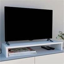 "Henor" monitoriaus stovas TV ekrano laikiklis iš FSC® 82 x 26,5 x 12 cm Atlaiko 50 kg baltos spalvos