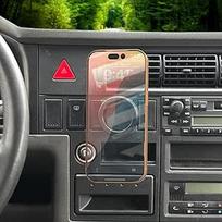 "MagSafe" suderinamas mobiliojo telefono laikiklis VW T4 (Facelift nuo 1999 m.) - Magnetinis prietaisų skydelio laikiklis su metaliniu žiedu, skirtas visiems išmaniesiems telefonams - puikiai tinka "Multivan", "Caravelle", "California" ir "Transporter" au