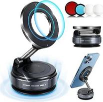 2026 Atnaujintas vakuuminis mobiliojo telefono laikiklis Magsafe automobilinis magnetinis laikiklis [Nano gelis + 36 kg siurbimo galia ir 2400GF magnetas] 360° pasukamas sulankstomas sulankstomas automobilinis laikiklis Mobilusis telefonas Magnetas iPhone