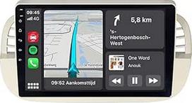 4 + 64GB "Android 13" automobilinis radijas "Fiat 500 500C" 2007-2015 m. Stereo 8 branduolių GPS navigacija su belaidžiu "CarPlay" "Android" automobiliniu "Bluetooth" 4G LTE WiFi (balta)