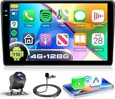 4G+128G automobilinis radijas "Android 15", skirtas "Ford Transit 2009-2016/Ford Focus 2005-2008", 9 colių "In-Cell HD" jutiklinio ekrano automobilinis radijas su belaidžiu "Carplay" "Android" automobiliniu GPS "Wi-Fi" USB "Bluetooth" FM RDS kamera