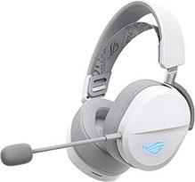ASUS ROG Pelta White belaidės RGB žaidimų ausinės (ROG SpeedNova, "Bluetooth", 2,4 GHz, USB-C, 50 mm ROG titano membraniniai garsiakalbiai, 10 mm "Super Broadband Boom" mikrofonas, 309 g svorio, "Aura Sync RGB") |