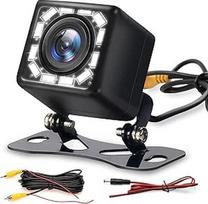 Automobilinė atbulinės eigos kamera Automobilinė 12 LED naktinio matymo galinio vaizdo kamera, 170° plataus kampo, atspari vandeniui, IP66, 12 V, tinkama lengvajam automobiliui, sunkvežimiui, visureigiui, kemperiui, furgonui (6 m vaizdo kabelis)