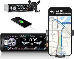 Automobilinis radijo imtuvas 1 DIN "Bluetooth 5.0" radijas su telefono palaikymu, FM radijo imtuvas, automobilinis stereo imtuvas 1 DIN, 7 spalvų apšvietimas, automobilinis MP5 SWC/TF/USB/Aux