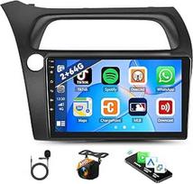 Automobilinis radijo imtuvas Honda Civic VIII 2006 2007 2008 2008 2009 2010 2011 2G + 64G Android 13 Belaidis CarPlay Android automobilinis Bluetooth radijas GPS AUX, 9 colių jutiklinis ekranas WiFi + atbulinės eigos kameros mikrofonas