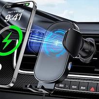 Beeasy 15 W greitas belaidis įkroviklis automobilinis mobiliojo telefono laikiklis su įkrovimo funkcija Automatinė indukcinė Qi įkrovimo stotelė Automobilinis mobiliojo telefono laikiklis Automobilinio įkroviklio ventiliacija iPhone Samsung Huawei LG