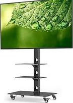 BONTEC TV stovas su ratukais, skirtas 30-70 colių plazminiams/LCD/LED ekranams, sveriantiems iki 40 kg, 6 aukščio reguliavimo galimybės, 3 pakopų grūdinto stiklo lentynos, MAX VESA 600 x 400 mm
