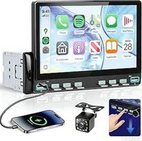 Hodozzy Wireless Carplay Android Auto 1 Din Autoradio mit USB Type-C, 7 Zoll Bildschirm mit Bluetooth/Videoausgang/YouTube/EQ/FM Radio+Rückfahrkamera