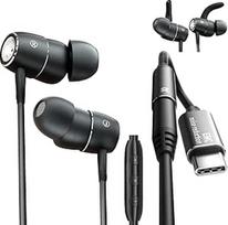 Laidinės ausinės su ENC triukšmą mažinančiu mikrofonu, USB-C ir 3,5 mm kombinuotosios laidinės ausinės su stipriais bosais, kabelinės ausinės su skambučių triukšmo mažinimo funkcija