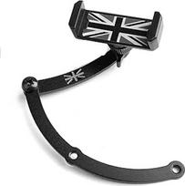 Mobiliojo telefono laikiklis Metalinė medžiaga Stabilus "Union Jack" išvaizdos automobilinis telefono laikiklis Tinka "Mini Cooper" R55 R56 F54 F55 Priedai Juoda ir pilka