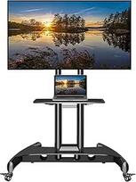 NB "North Bayou" mobilus televizoriaus vežimėlis TV grindų stovas su ratukais, skirtas 32-65 colių LCD LED OLED plazminiams plokščiaekraniams ekranams iki 100 kg