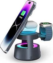 NEUTYPECHIC "Bluetooth" garsiakalbis su indukciniu įkrovikliu 5 in 1 stalinės lempos laikiklis 65° pakreipiama naktinė šviesa