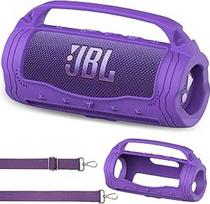 Silikoninis apsauginis dėklas JBL Flip 7 garsiakalbiams, smūgiams atsparus dėklas su nuimamu dirželiu per petį ir dirželiu, tik krepšys, be garsiakalbių (violetinis)