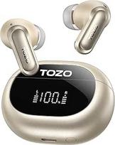 TOZO NC20 belaidės "Bluetooth" ausinės, "Bluetooth 5.4" ausinės, 6 mikrofonai, "AI Clear" skambučiai, ANC triukšmo slopinimas, "LDAC Hi-Res" garsas, stereo bosai, IPX8 atsparumas vandeniui, belaidis įkrovimas